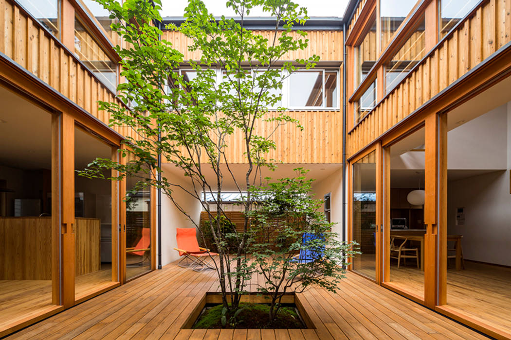 中一の沢・光庭のある家, 中山大輔建築設計事務所/Nakayama Architects 中山大輔建築設計事務所/Nakayama Architects 庭院