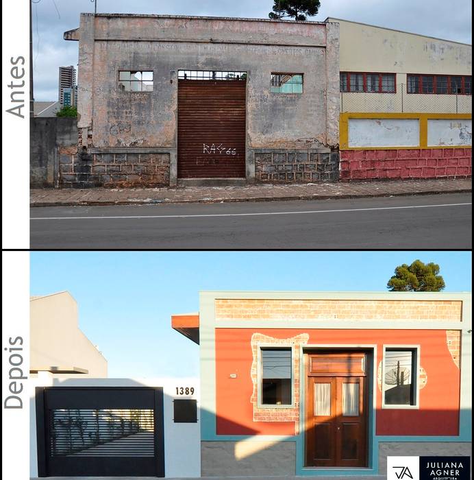 Antes e Depois Juliana Agner Arquitetura e Interiores Portões de garagem