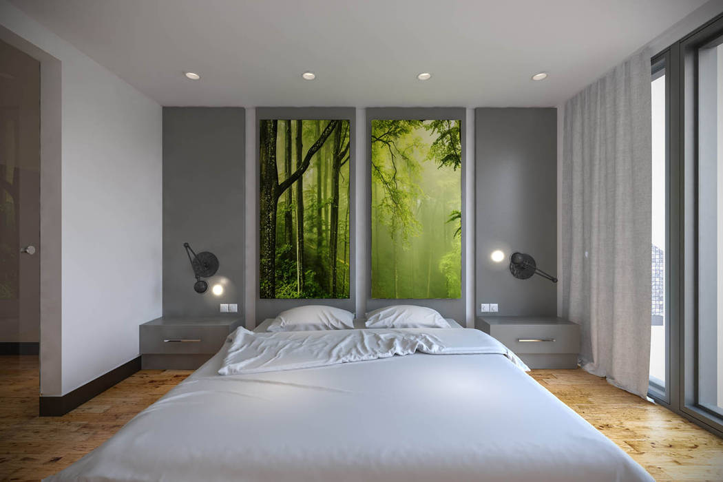 Kemerburgaz LIVERA Suites - Örnek Daire Tasarımı, Kolon Mimarlık - İçmimarlık Kolon Mimarlık - İçmimarlık İskandinav Yatak Odası