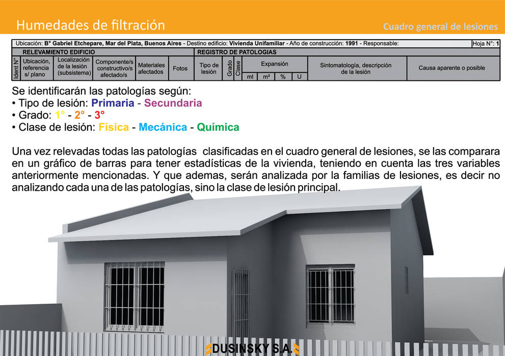 CUADRO GENERAL DE LESIONES DUSINSKY S.A. Patologias,Cuadro de lesiones,Lesión primaria,Lesión secundaria