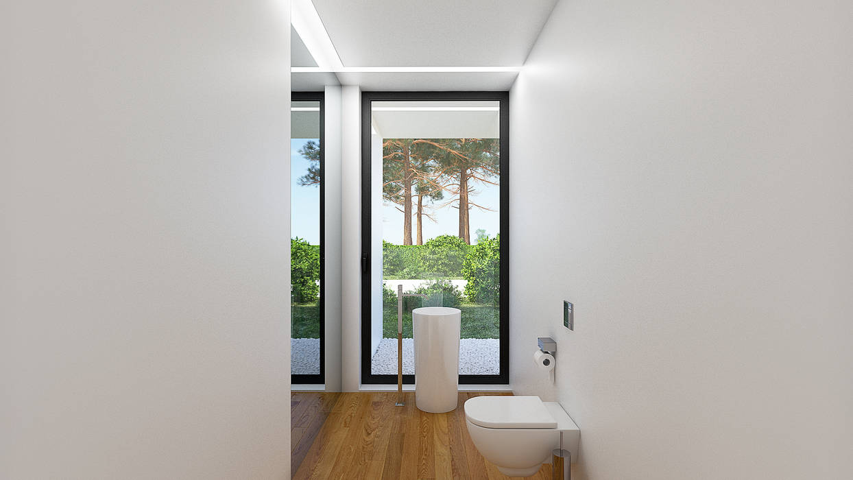 Modern bathroom by Traçado Regulador. Lda Modern Wood Wood effect