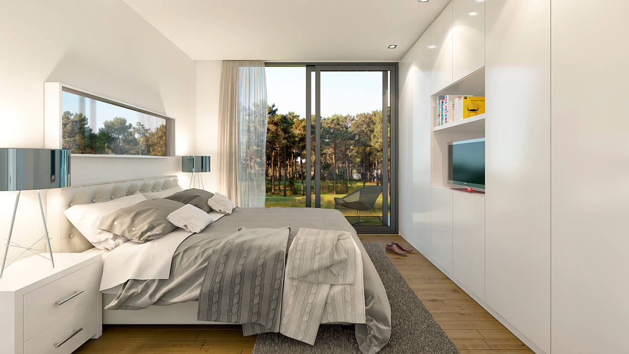 Modern style bedroom by Traçado Regulador. Lda Modern Wood Wood effect
