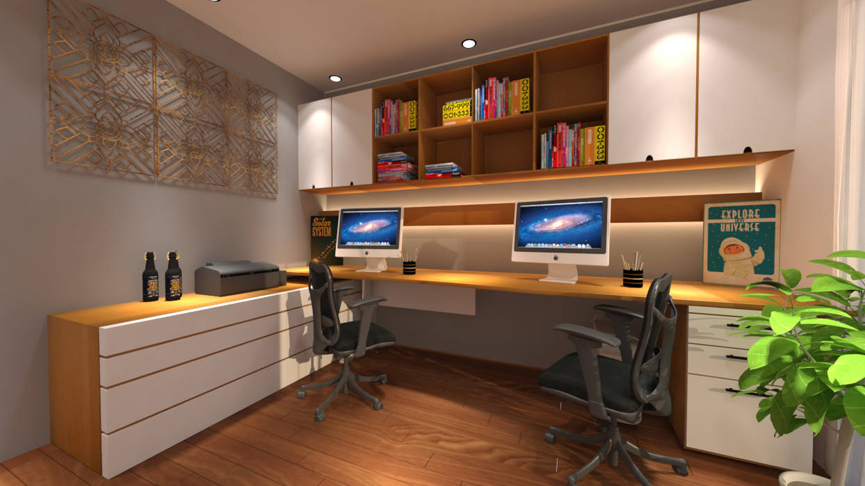 office decoration, Homedesignping Homedesignping Phòng học/văn phòng phong cách công nghiệp Gỗ Wood effect