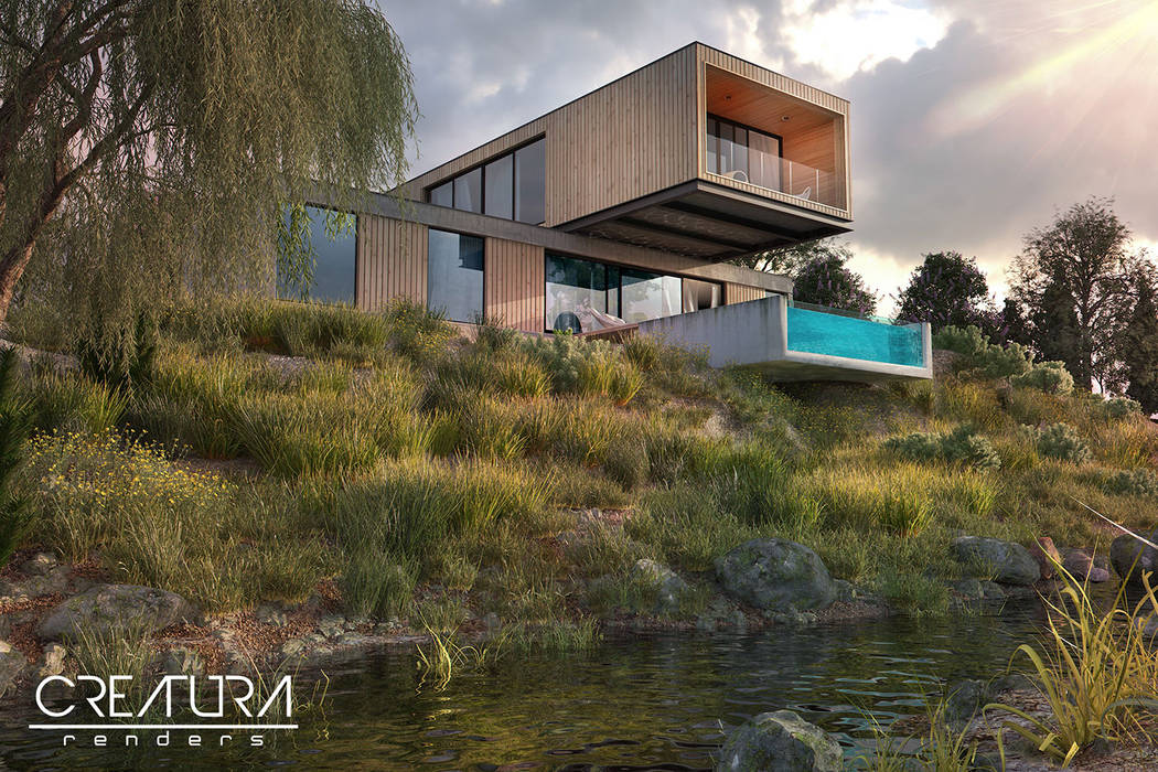 Lake House Holanda, Creatura Renders Creatura Renders Casas de madeira