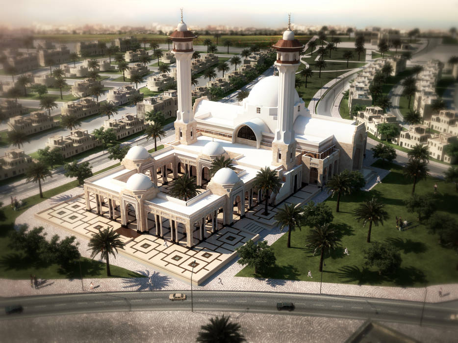 South Dhahran Mosque, Saudi Arabia مسجد جنوب ظهران, SPACES Architects Planners Engineers SPACES Architects Planners Engineers مساحات تجارية محلات تجارية