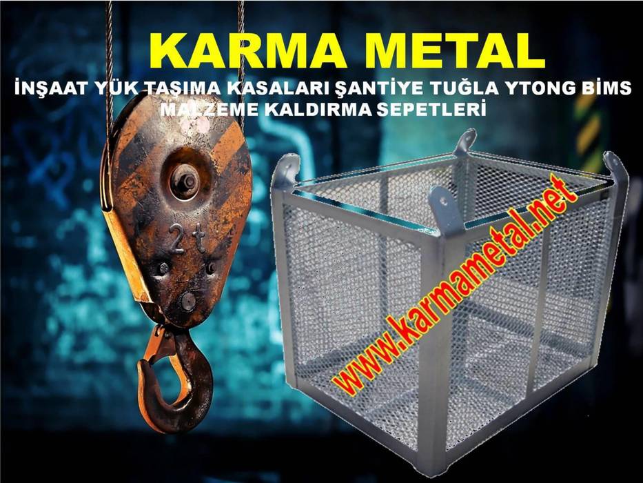 KARMA METAL - Kule Vinç İnşaat Şantiye Yuk Taşıma Paleti Sepeti, KARMA METAL KARMA METAL