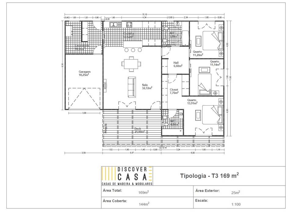 Casa modular de madeira | T3 de 169m², Discovercasa | Casas de Madeira & Modulares Discovercasa | Casas de Madeira & Modulares