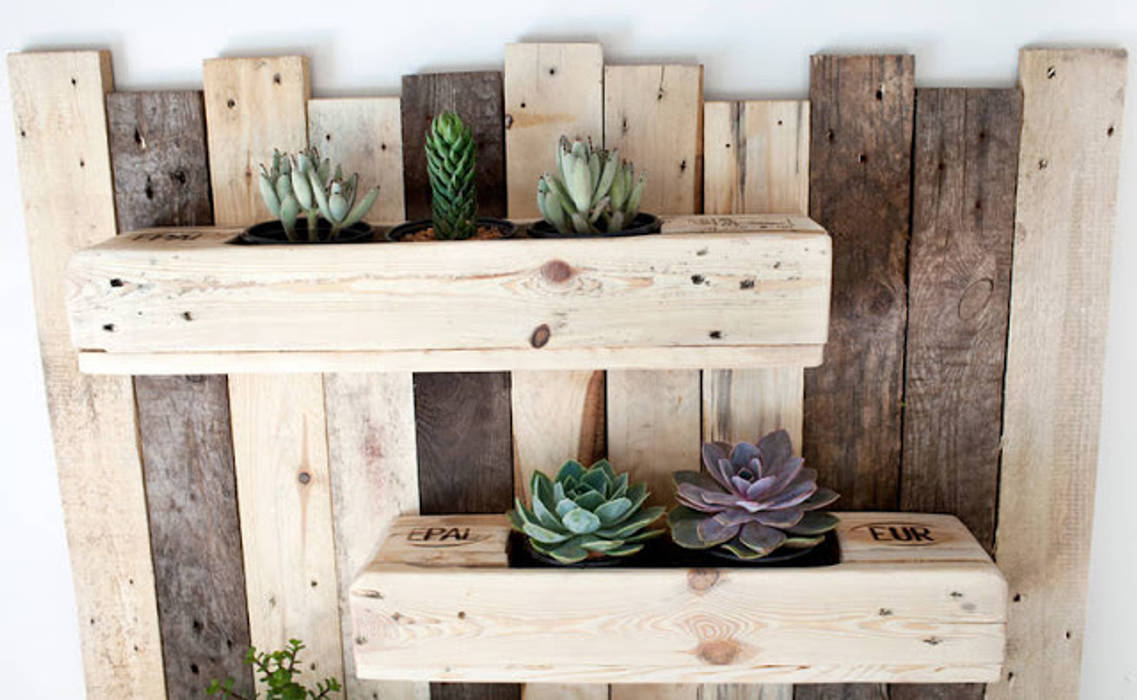 JARDIN VERTICAL, Pequeños Proyectos Pequeños Proyectos Rustikaler Garten Holz Holznachbildung Blumentöpfe und Vasen