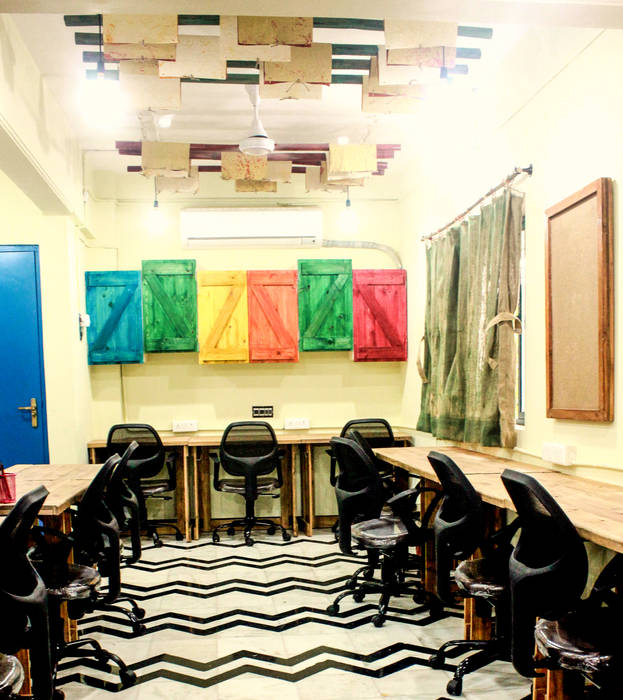 Co-Working Space - Zoomstart India - the first bohemian themed co-working space in India, Dezinebox Dezinebox Commercial spaces Wood Wood effect Office spaces & stores