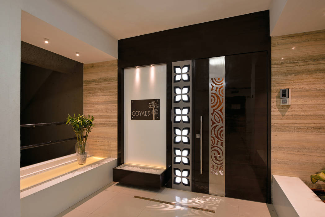 Outside Entrance homify Modern corridor, hallway & stairs entry gate