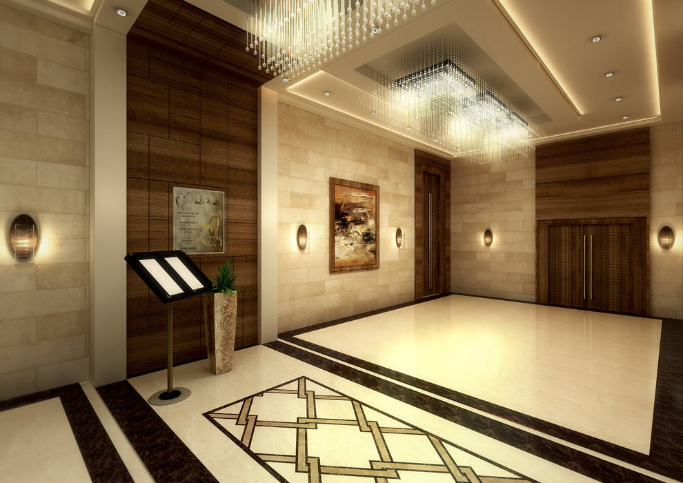 Entrance SPACES Architects Planners Engineers Classic style corridor, hallway and stairs