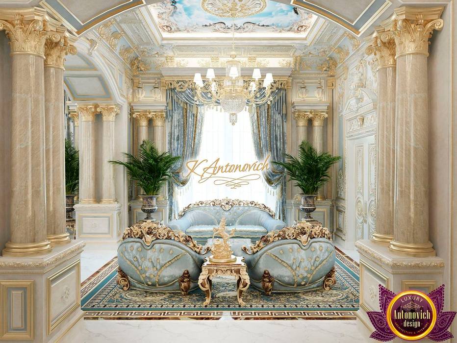 ​Classic home interior decoration by Katrina Antonovich, Luxury Antonovich Design Luxury Antonovich Design راهرو سبک کلاسیک، راهرو و پله