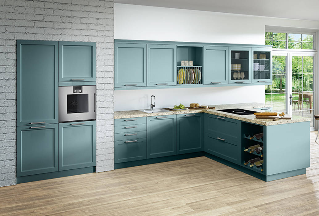 Premium Gaggenau Marquardt Küchen Küchenzeile Granit Blau