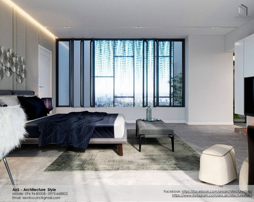 Dự án Biệt thự cao cấp, AnS - Architecture Style AnS - Architecture Style Dormitorios de estilo moderno