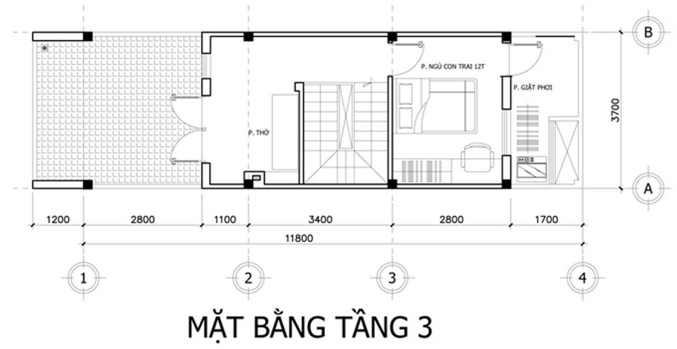 Nhà Ống 3 Tầng 52m2 Thiết Kế Đơn Giản Với Chi Phí 800 Triệu, Công ty TNHH Xây Dựng TM – DV Song Phát Công ty TNHH Xây Dựng TM – DV Song Phát Nhà