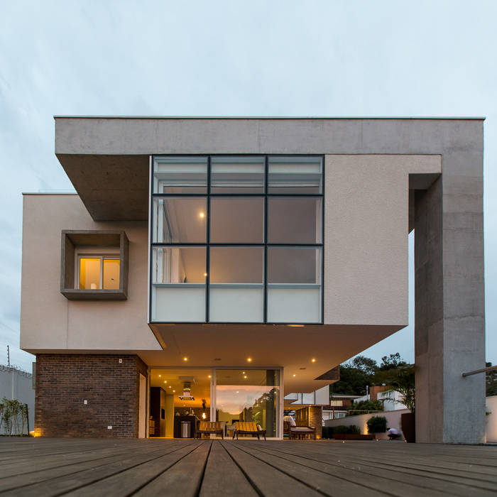 Fachada Guaraúna Revestimentos Casas modernas Tijolo