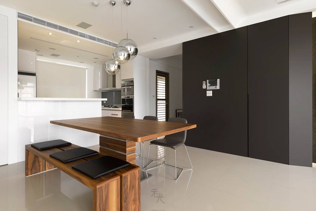 “回 - Back to Home”, 禾光室內裝修設計 ─ Her Guang Design 禾光室內裝修設計 ─ Her Guang Design Minimalist dining room