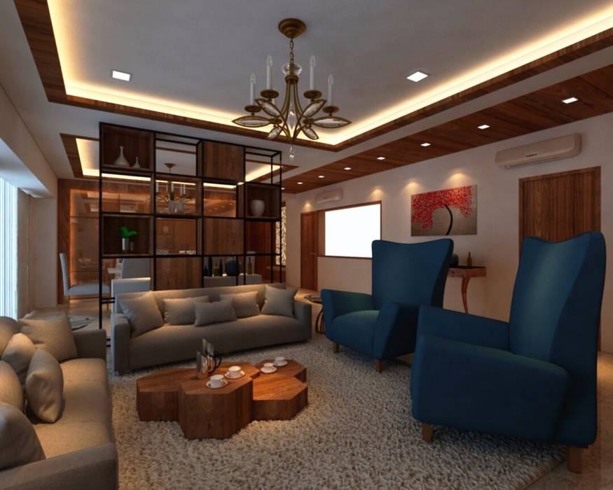 Ashish Rai Residence, Midas Dezign Midas Dezign Asian style living room