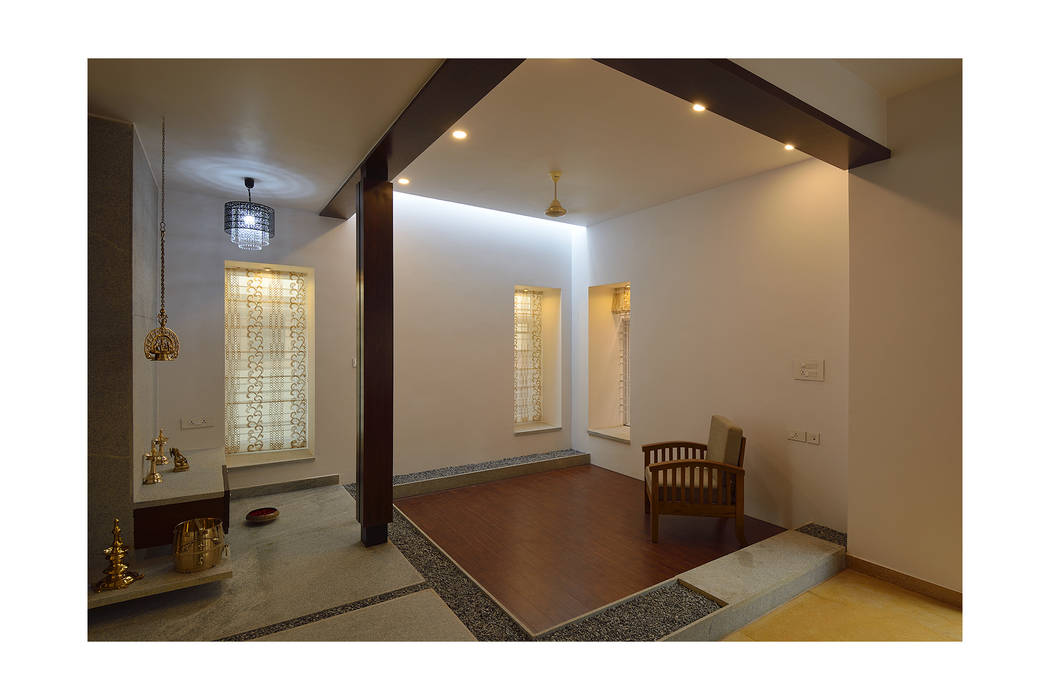SKYLIT HOUSE,Residence for Sathyanarayanan Menon, Ineidos Ineidos Salones modernos