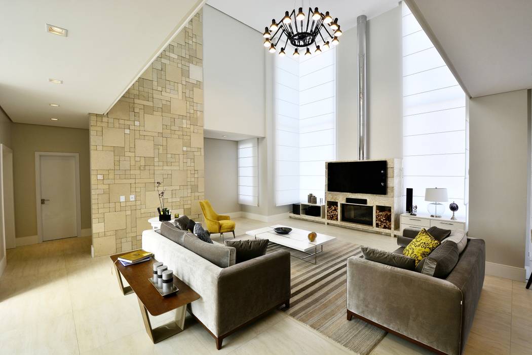 Uma casa leve e espaçosa, Marcelo Minuscoli - Projetos Personalizados Marcelo Minuscoli - Projetos Personalizados Livings de estilo moderno