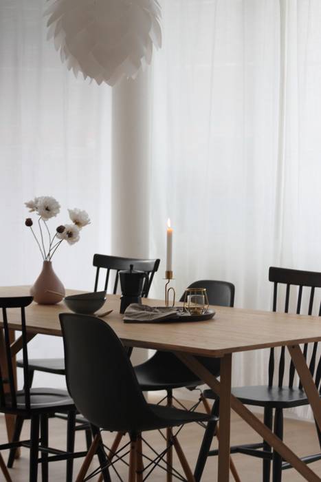 Möblierte Musterwohnung in Wallisellen, Wohnvision Homestaging Wohnvision Homestaging Scandinavian style dining room