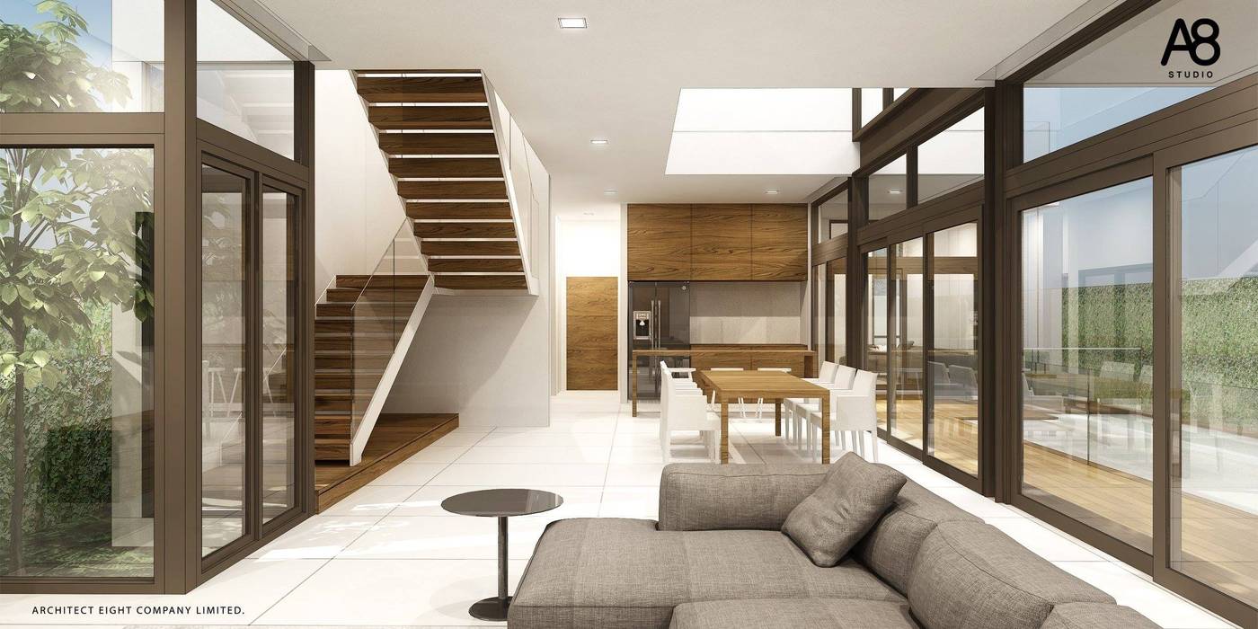 EN-COURT HOUSE : บ้าน 2 ชั้น ซอยประชาอุทิศ, A8 Design Studio A8 Design Studio