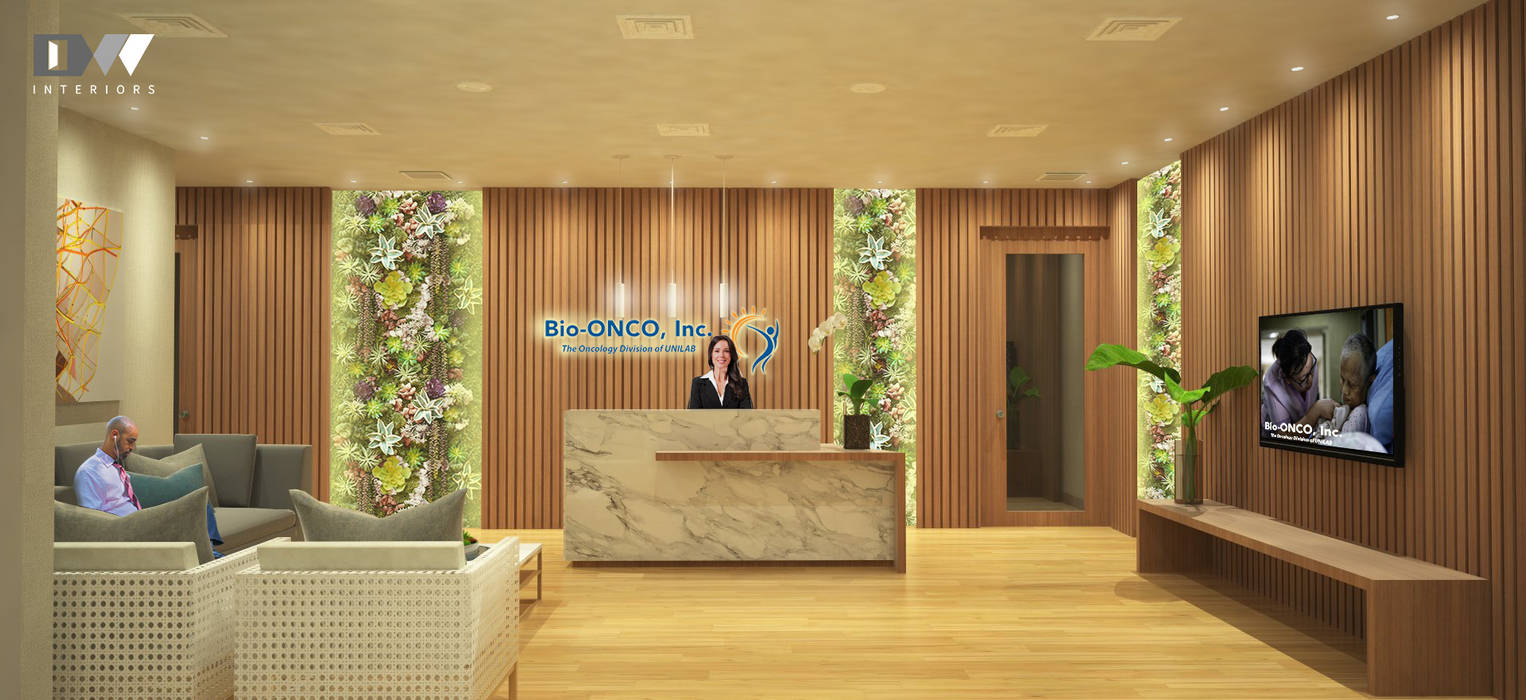 Bio Onco Reception DW Interiors Commercial spaces Wood Wood effect Office Lobby,Lobby design,Office Design,Reception Lobby,Reception Office,Offices & stores