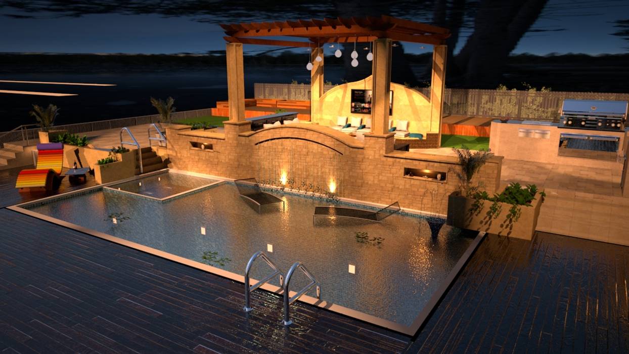 Create Your Garden Design or Backyard 3D Malek Almsri Modern pool