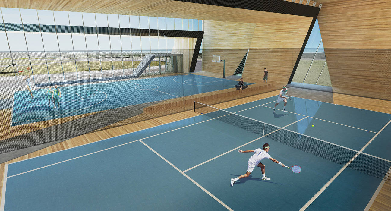 Polideportivo LHCC, Speziale Linares arquitectos Speziale Linares arquitectos Modern gym