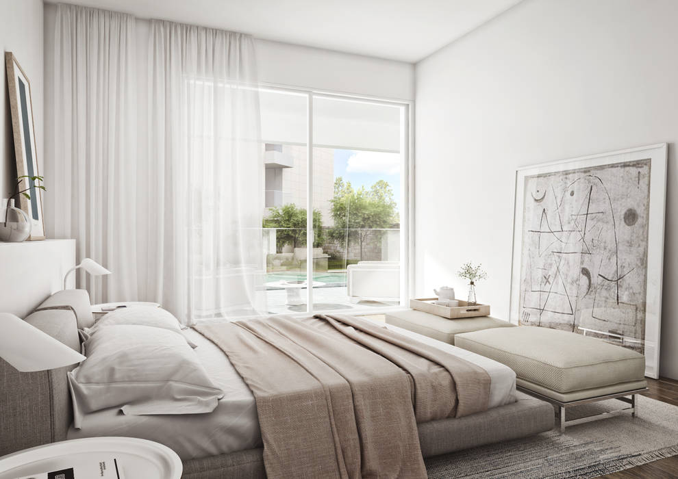 Montrose - Estoril Capital Partners, Onstudio Lda Onstudio Lda Quartos modernos bedroom,cgi,Casa contentor,portugal,estoril