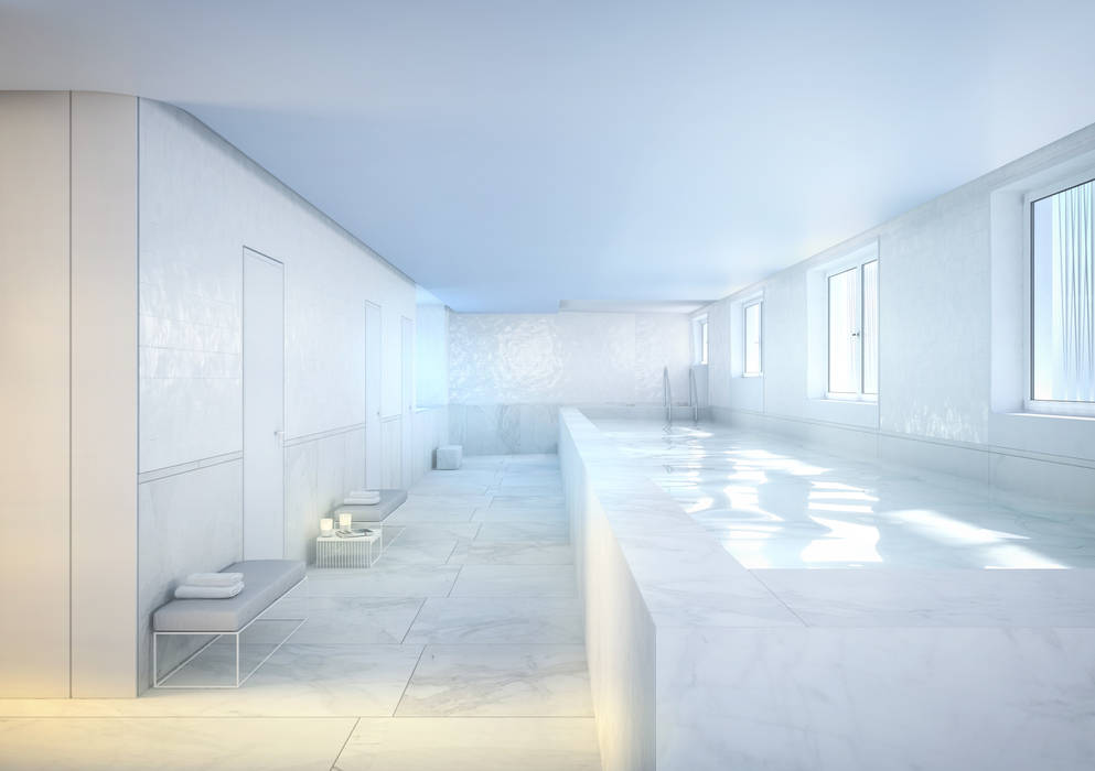 Santos Design - Stone Capital, Onstudio Lda Onstudio Lda Spa moderno Spa,lisboa,portugal,swimming pool,cgi,Casa contentor