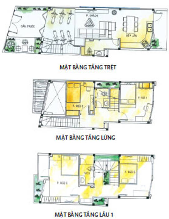 Bản vẽ thiết kế kiến trúc không gian nhà phố. Công ty TNHH TK XD Song Phát Nhà phong cách châu Á Đồng / Đồng / Đồng thau