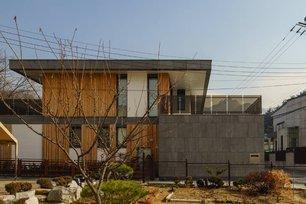 경함재 (景椷齋) : 풍경을 담은 집, 위즈스케일디자인 위즈스케일디자인 Terrace house Wood Wood effect