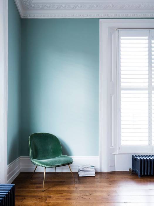 Master bedroom Brosh Architects Modern style bedroom master bedroom,cast iron radiators,farrow and ball