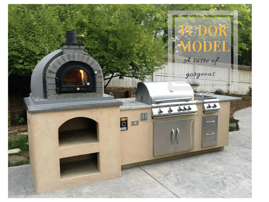 Wood-fired European pizza oven - OUTDOOR KITCHEN Dome Ovens® Mediterranean style balcony, veranda & terrace