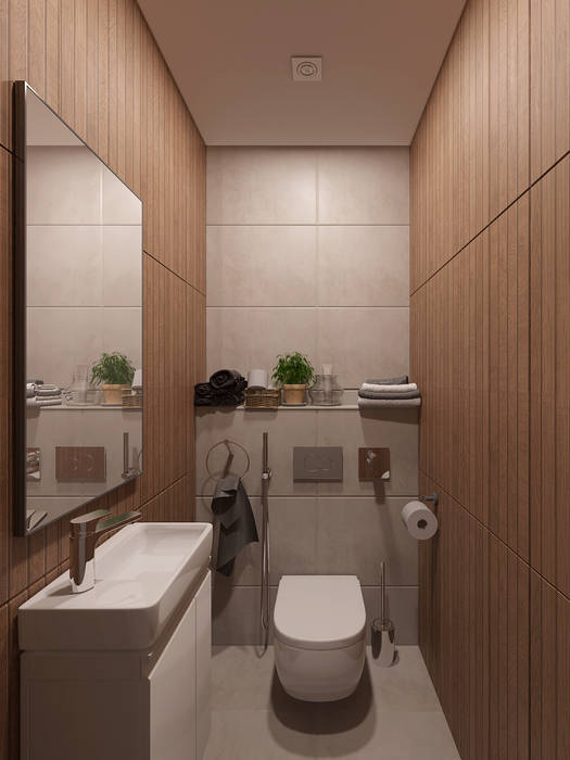 Квартира в ЖК Правый Берег, EEDS дизайн студия Евгении Ермолаевой EEDS дизайн студия Евгении Ермолаевой Minimalist style bathroom