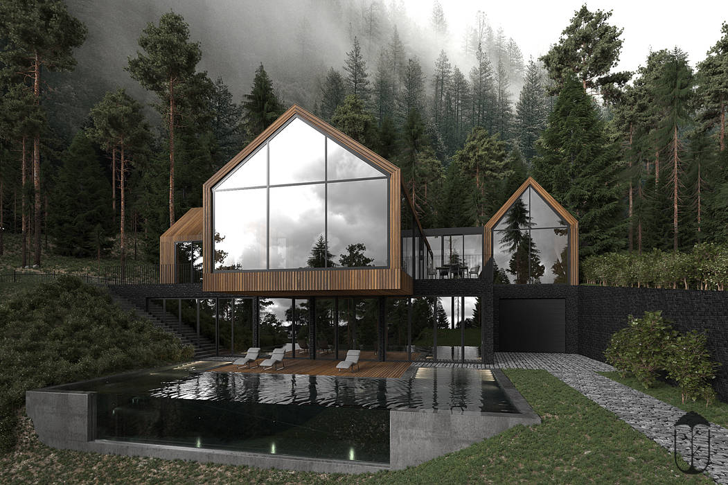 Forest house: Nature and Comfort at one spot, YOUSUPOVA YOUSUPOVA Minimalist houses