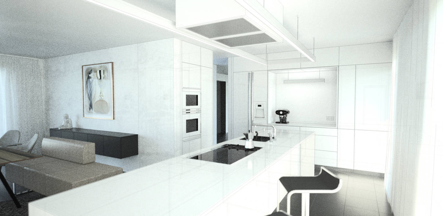 Visualisierung Küche: modern von habes-architektur,Modern Küche