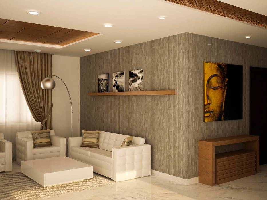 Simple living area homify Asian style living room