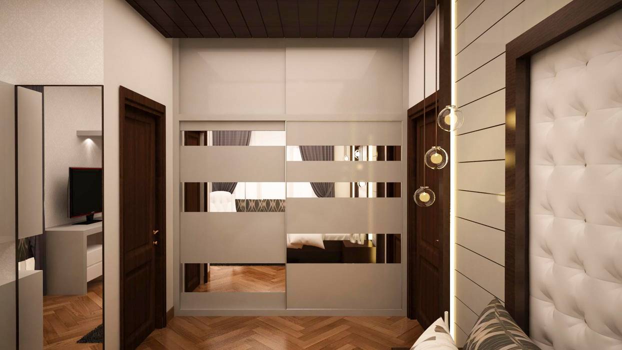 Wardrobe with loft - Sliding type homify Asian style dressing room