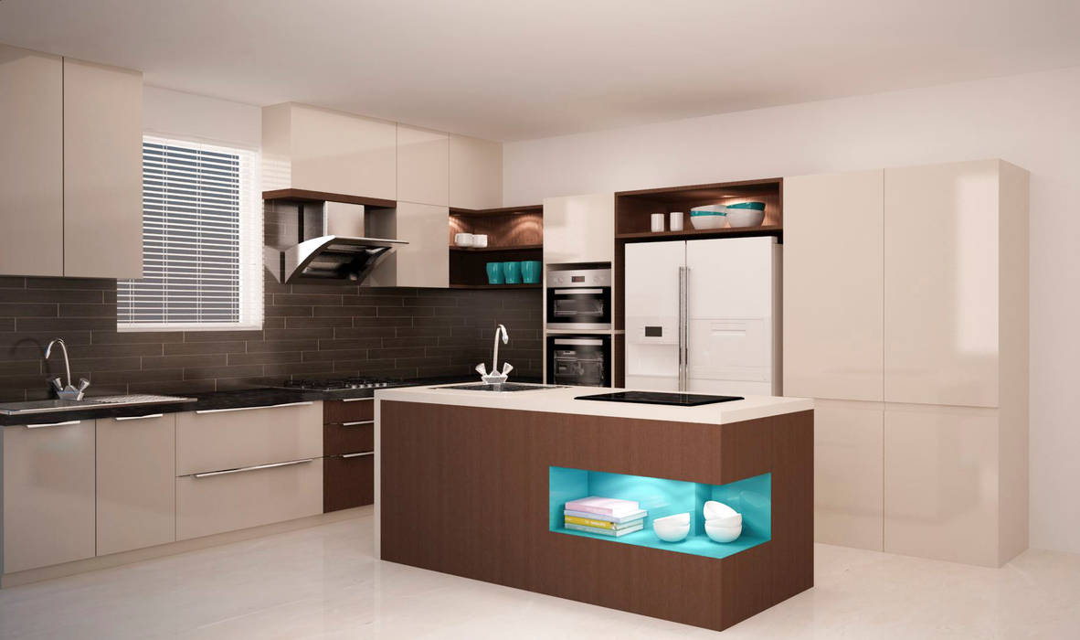 Full height storage's homify Modern kitchen