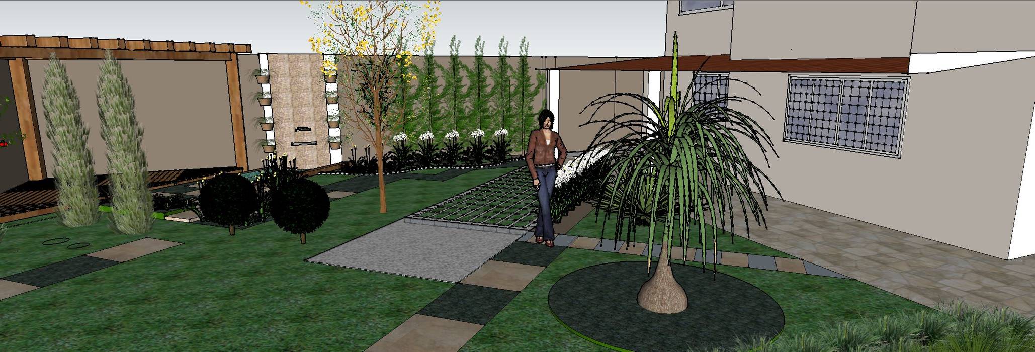 01 Regina Célia - Girassol Arquitetura & Light Jardins de fachada Bambu Verde