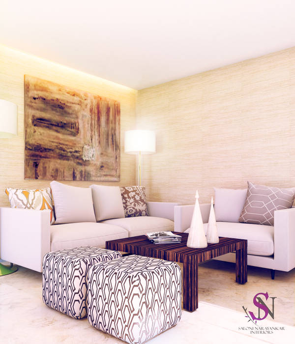 Apartment, Jubilee Hills, Saloni Narayankar Interiors Saloni Narayankar Interiors Modern Living Room
