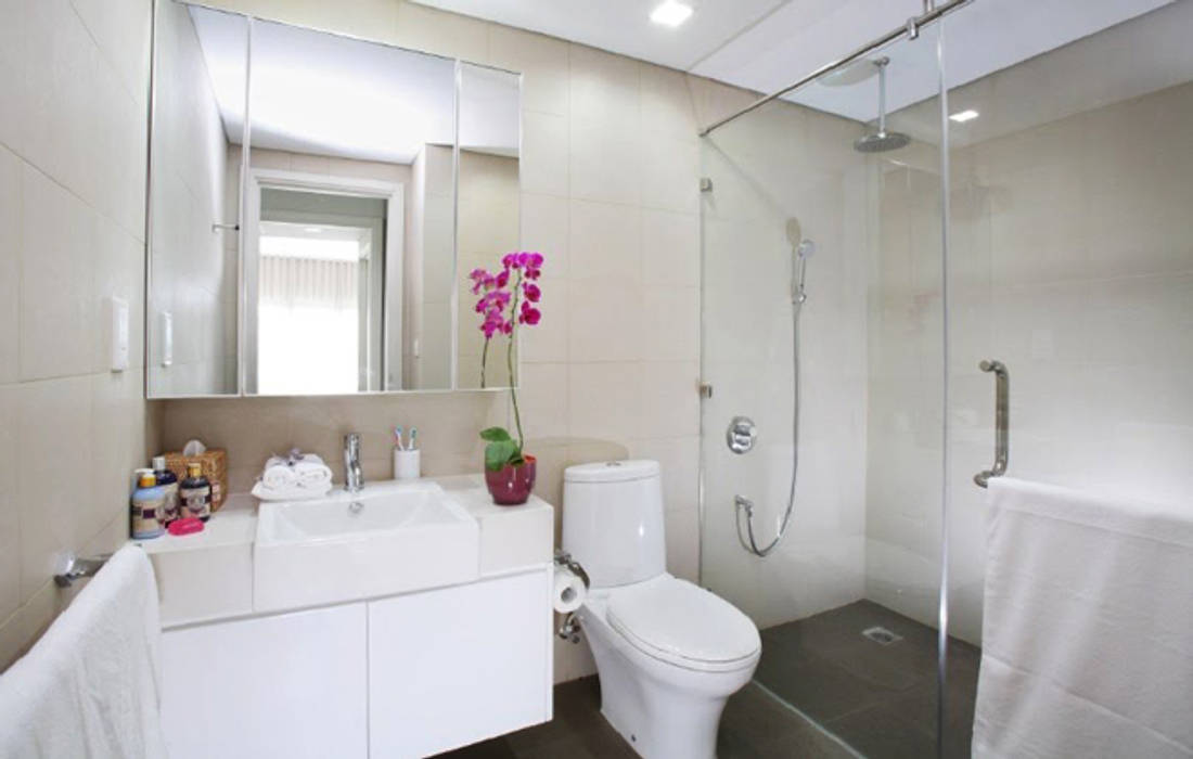 Nhà Ống 3 Tầng 75m2 Sang Chảnh Thiết Kế Hiện Đại, Công ty TNHH TK XD Song Phát Công ty TNHH TK XD Song Phát Kamar Mandi Gaya Asia Perunggu