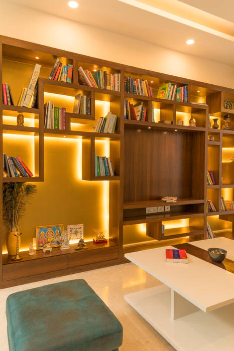 Book shelve with TV unit homify Modern walls & floors