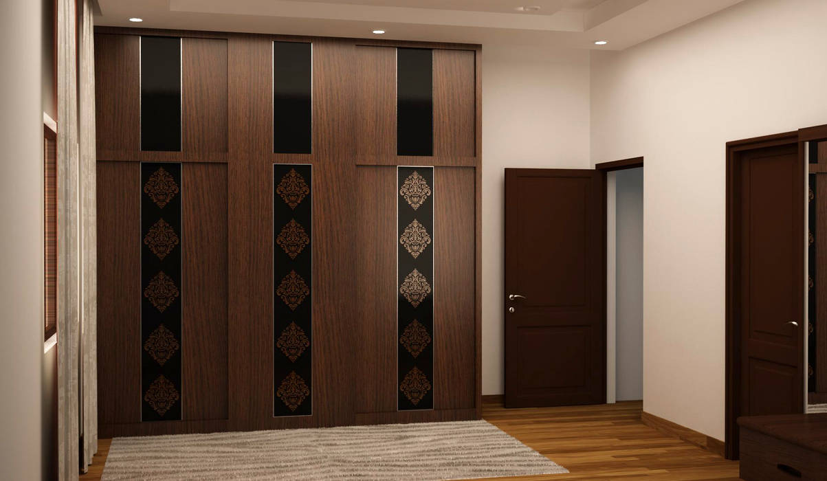 Sliding wardrobe homify Asian style bedroom