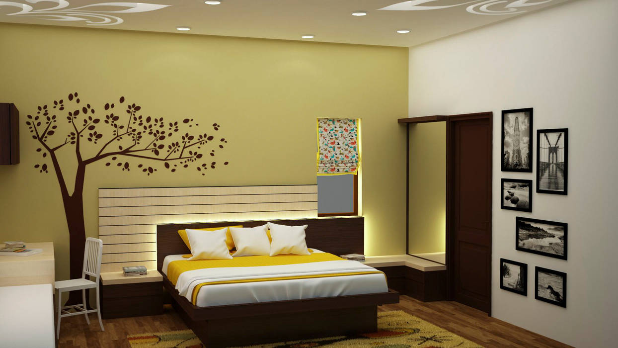 Backlit headboard homify Asian style bedroom