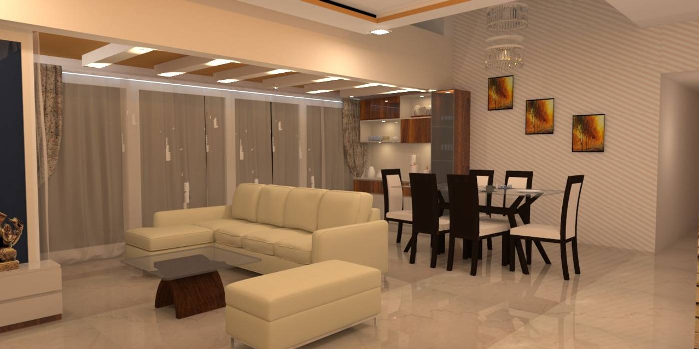 Amanora Park Pune - Pent House, DECOR DREAMS DECOR DREAMS Modern dining room