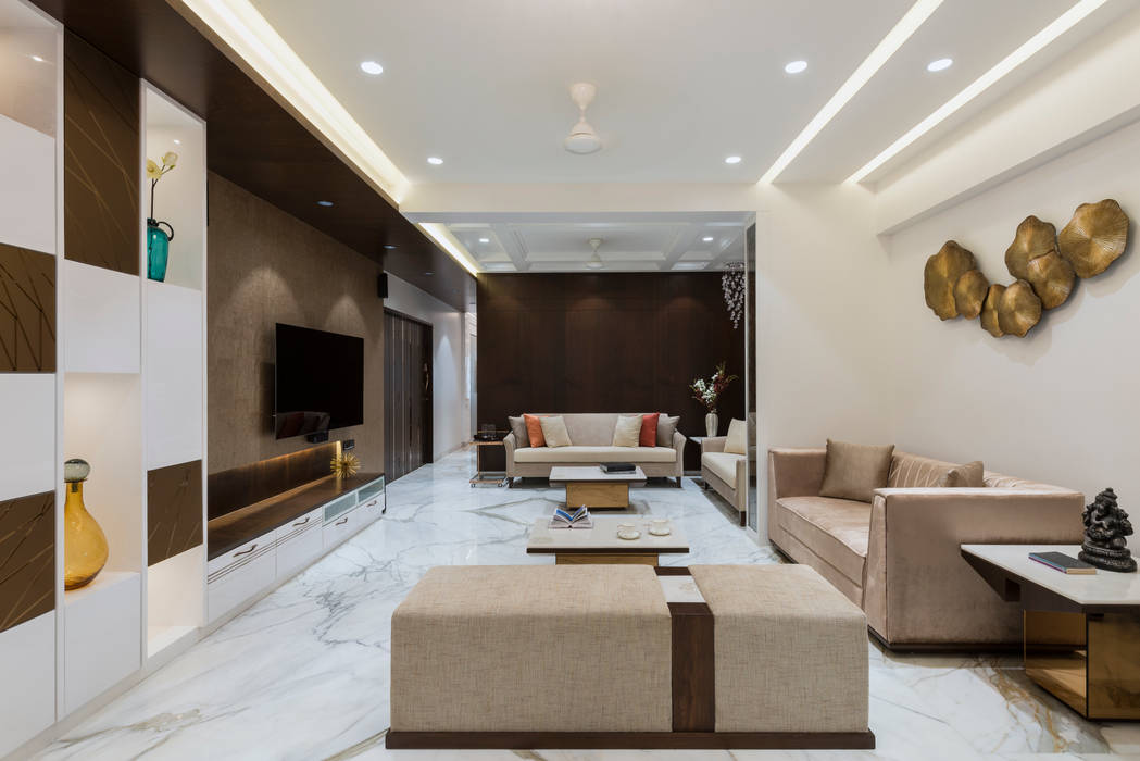 Living room area Tanuja and Associates 现代客厅設計點子、靈感 & 圖片