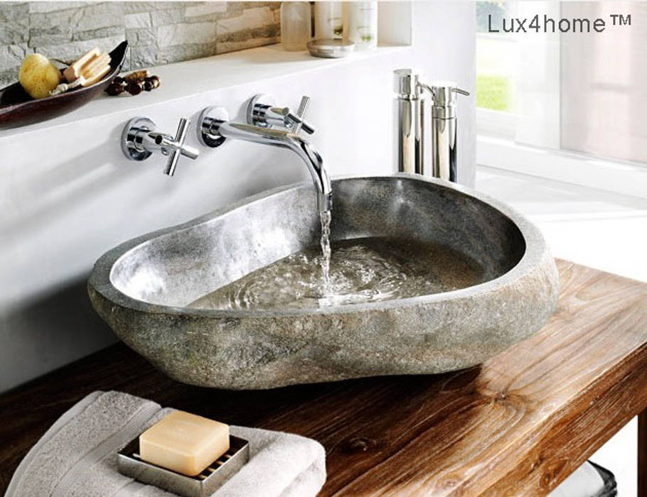 Natural Stone Basins River Stone Bathroom Sink Bathroom By